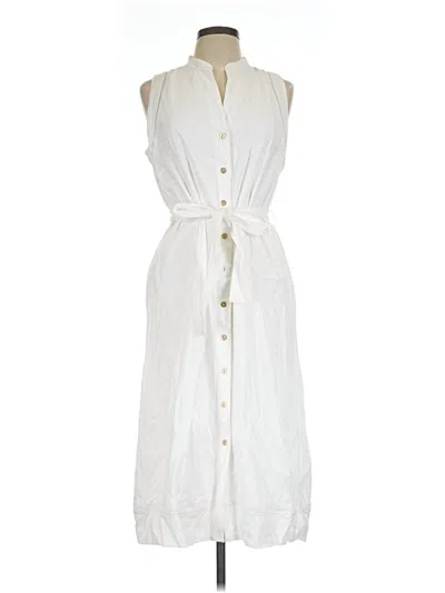 Pre-owned Ann Taylor Casual Dress In White