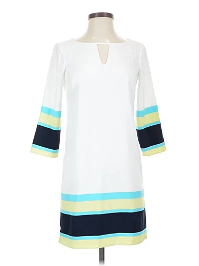 Pre-owned Ann Taylor Casual Dress In White