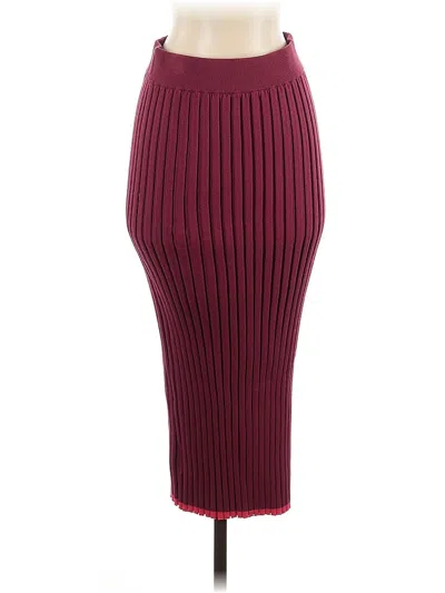 Pre-owned Ann Taylor Casual Skirt In Burgundy