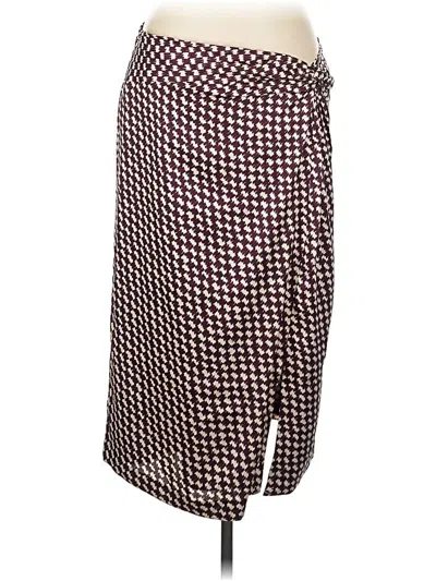 Pre-owned Ann Taylor Casual Skirt In Burgundy