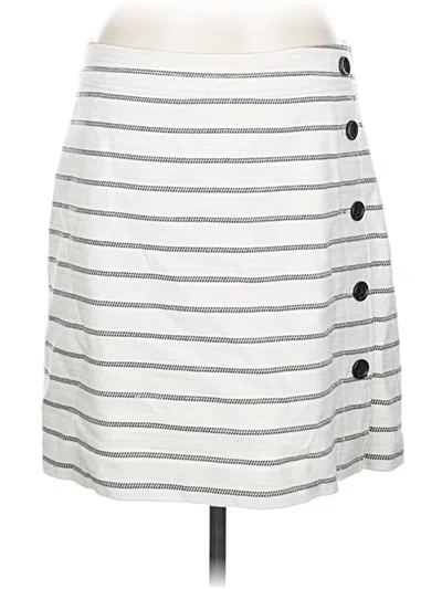 Pre-owned Ann Taylor Casual Skirt In White