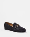 Ann Taylor Chain Bit Straw Loafers In Black