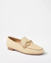 Ann Taylor Chain Bit Straw Loafers In Natural