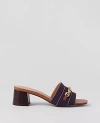 Ann Taylor Chain Flare Block Heel Sandals In Night Sky