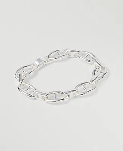Ann Taylor Chain Link Bracelet In Silvertone