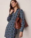 Ann Taylor Chain Link Collared Wrap Shirtdress In Green
