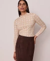 Ann Taylor Chain Link Mock Neck Top In Brown