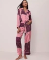 Ann Taylor Chain Link Print Silk Pajama Set In Pink