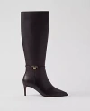 Ann Taylor Chain Wrap Leather Boot In Black