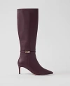 Ann Taylor Chain Wrap Leather Boot In Rich Cranberry