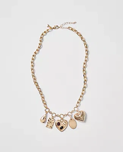 Ann Taylor Charm Necklace In Gold