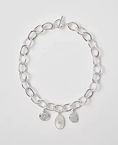 Ann Taylor Charm Necklace In Metallic