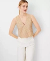 Ann Taylor Checked V-neck Tank Top In Baguette