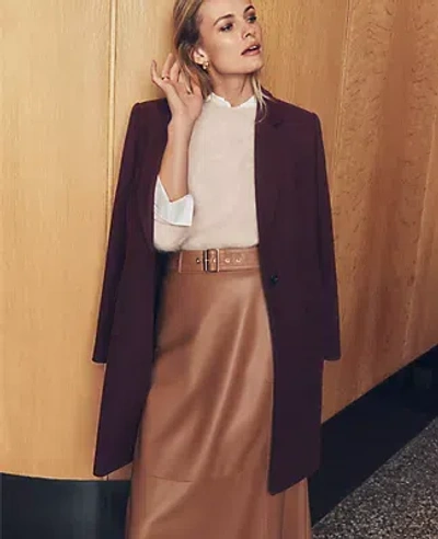 Ann Taylor Chesterfield Coat In Mauve Rose