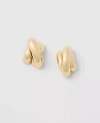 Ann Taylor Chunky Criss Cross Stud Earrings In Goldtone