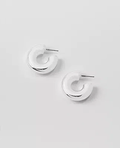 Ann Taylor Chunky Hoop Earrings In Silvertone