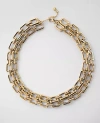 Ann Taylor Chunky Layered Metal Necklace In Gold
