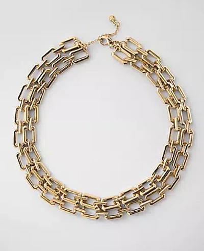 Ann Taylor Chunky Layered Metal Necklace In Gold