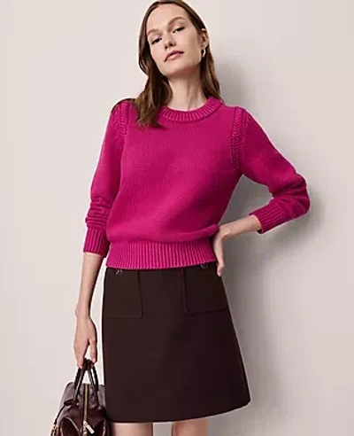 Ann Taylor Chunky Wedge Sweater In Purple