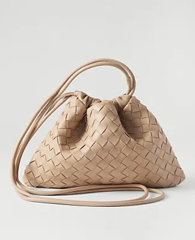 Ann Taylor Cinched Woven Shoulder Bag In Desert Sand