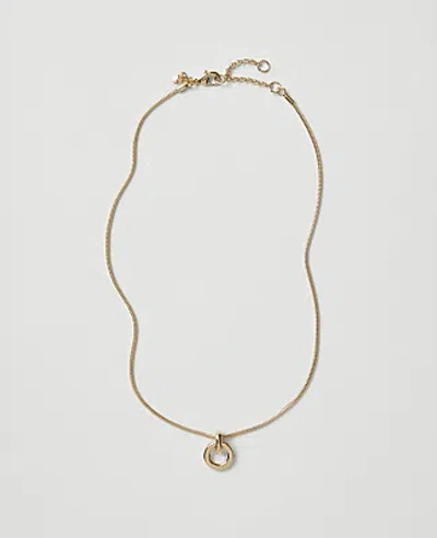 Ann Taylor Circle Pendant Necklace In Goldtone