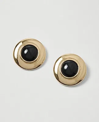 Ann Taylor Circle Stone Stud Earrings In Goldtone