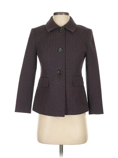 Pre-owned Ann Taylor Coat In Burgundy