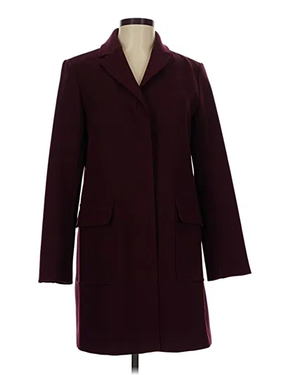 Pre-owned Ann Taylor Coat In Burgundy