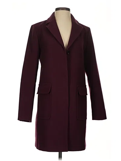 Pre-owned Ann Taylor Coat In Burgundy