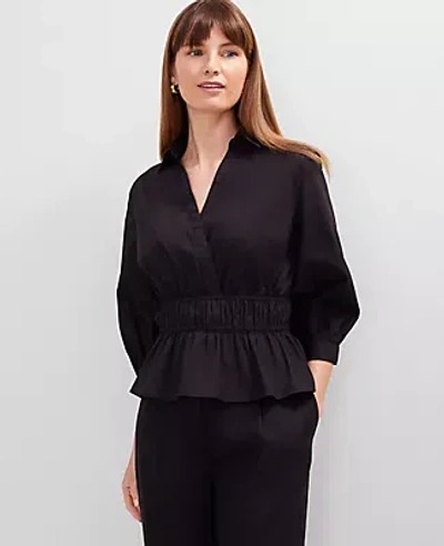 Ann Taylor Collared Blouse In Black