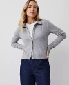 Ann Taylor Collared Button Down Top In Medium Heather Grey
