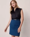 Ann Taylor Collared Satin Blouse In Black