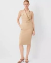 Ann Taylor Collared Sleeveless Sheath Dress In Baguette