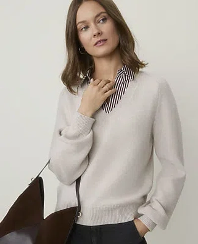 Ann Taylor Collared Sweater In Neutral