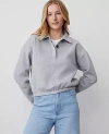 Ann Taylor Collared Sweatshirt In Grey Cloud Heather