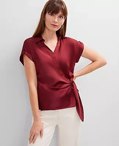 Ann Taylor Collared Tie Waist Top