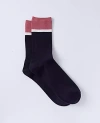 Ann Taylor Color Block Crew Socks In Black