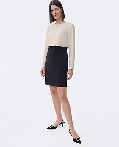 Ann Taylor Colorblock Crew Neck Shift Dress
