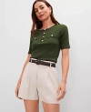 Ann Taylor Contrast Trim Henley Top
