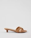 Ann Taylor Cork Crossover Slingback Kitten Heel Sandals In Natural