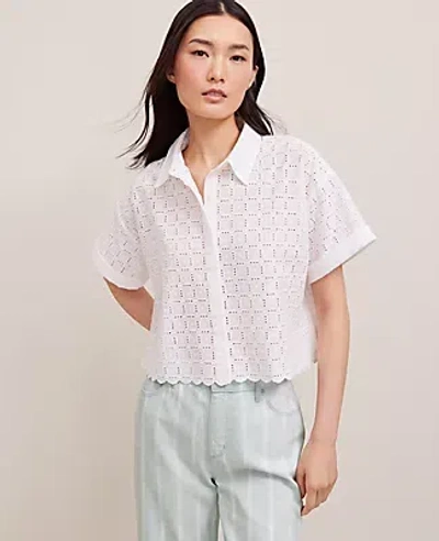 Ann Taylor Cotton Eyelet Shirt