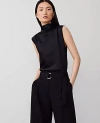 Ann Taylor Cowl Neck Shell Top In Black