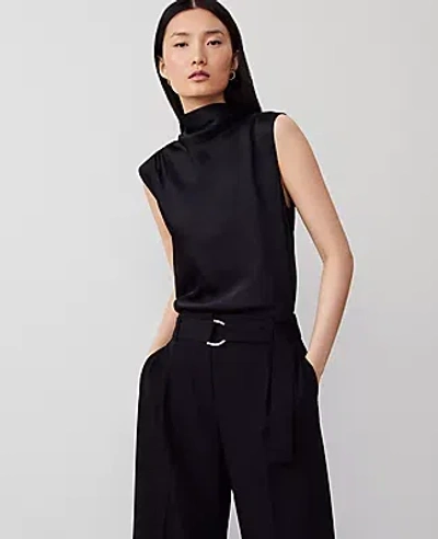 Ann Taylor Cowl Neck Shell Top In Black