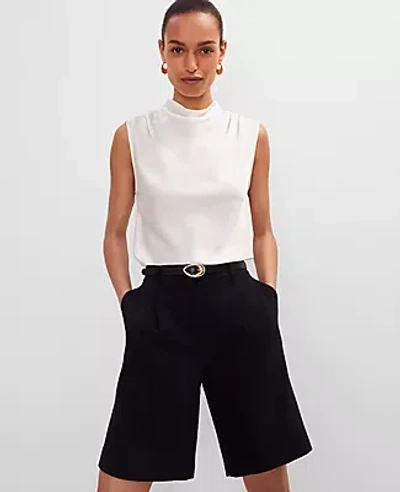 Ann Taylor Cowl Neck Shell Top In White