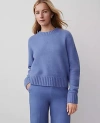 Ann Taylor Cozy Crew Neck Sweater In Colony Blue