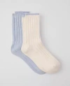 Ann Taylor Cozy Rib Crew Sock Set In Winter White