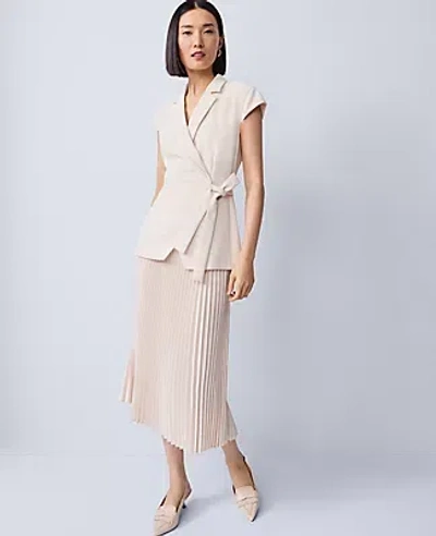Ann Taylor Crepe Blazer Wrap Midi Dress