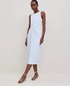 Ann Taylor Crepe Twist Sheath Dress In Zephyr Blue