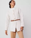 Ann Taylor Petite Crew Neck Belted Coat In Sand Shell