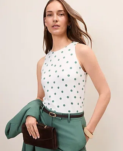 Ann Taylor Crew Neck Halter Tank Top In White